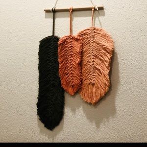 Macrame leaf wall decor
